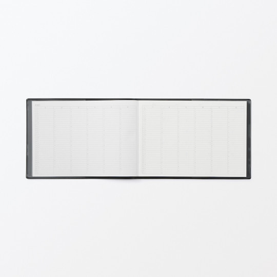 Kalendarz 2026 tygodniowy poziomy B5 winylowy grafitowy