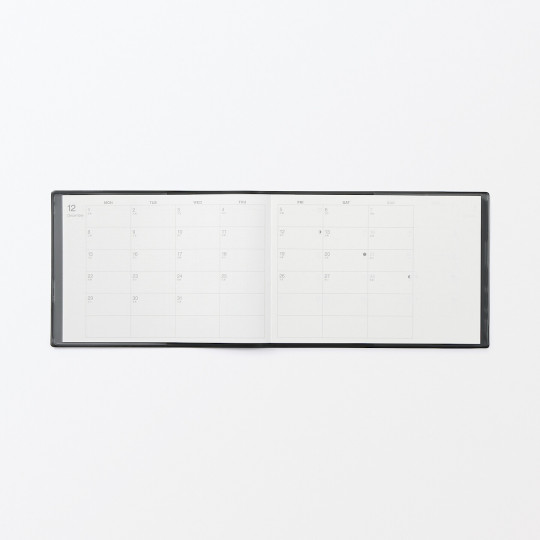 Kalendarz 2026 tygodniowy poziomy B5 winylowy grafitowy