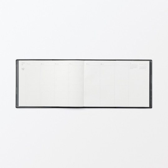 Kalendarz 2026 tygodniowy poziomy B5 winylowy grafitowy