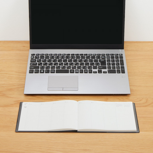 Kalendarz 2026 tygodniowy poziomy B5 winylowy grafitowy