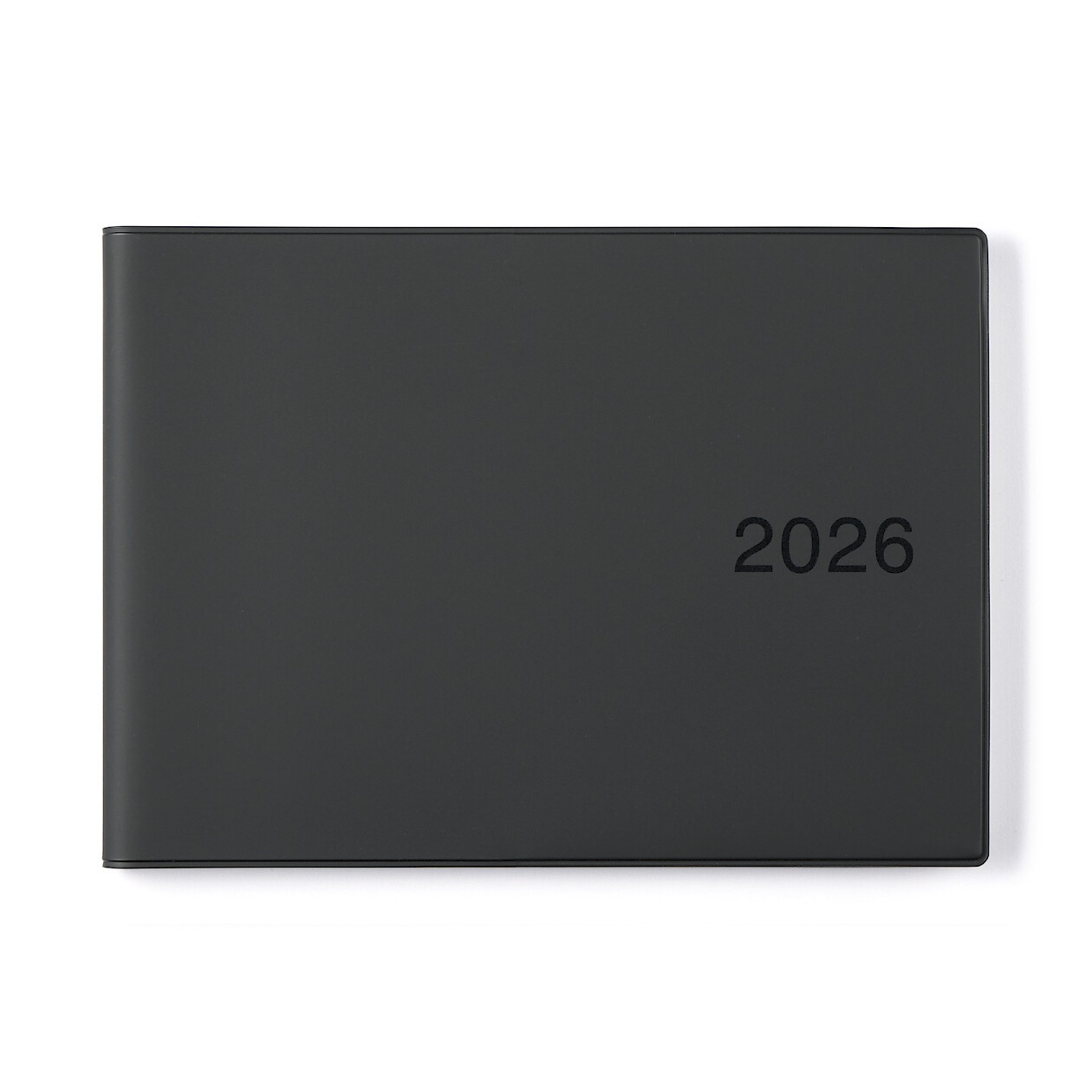 Kalendarz 2026 tygodniowy poziomy B5 winylowy grafitowy