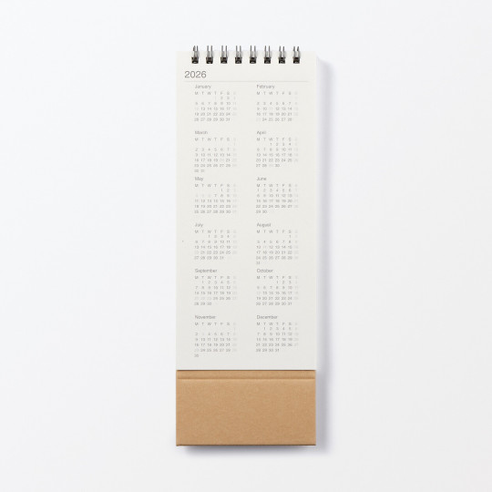 Kalendarz 2026 biurkowy wąski pionowy