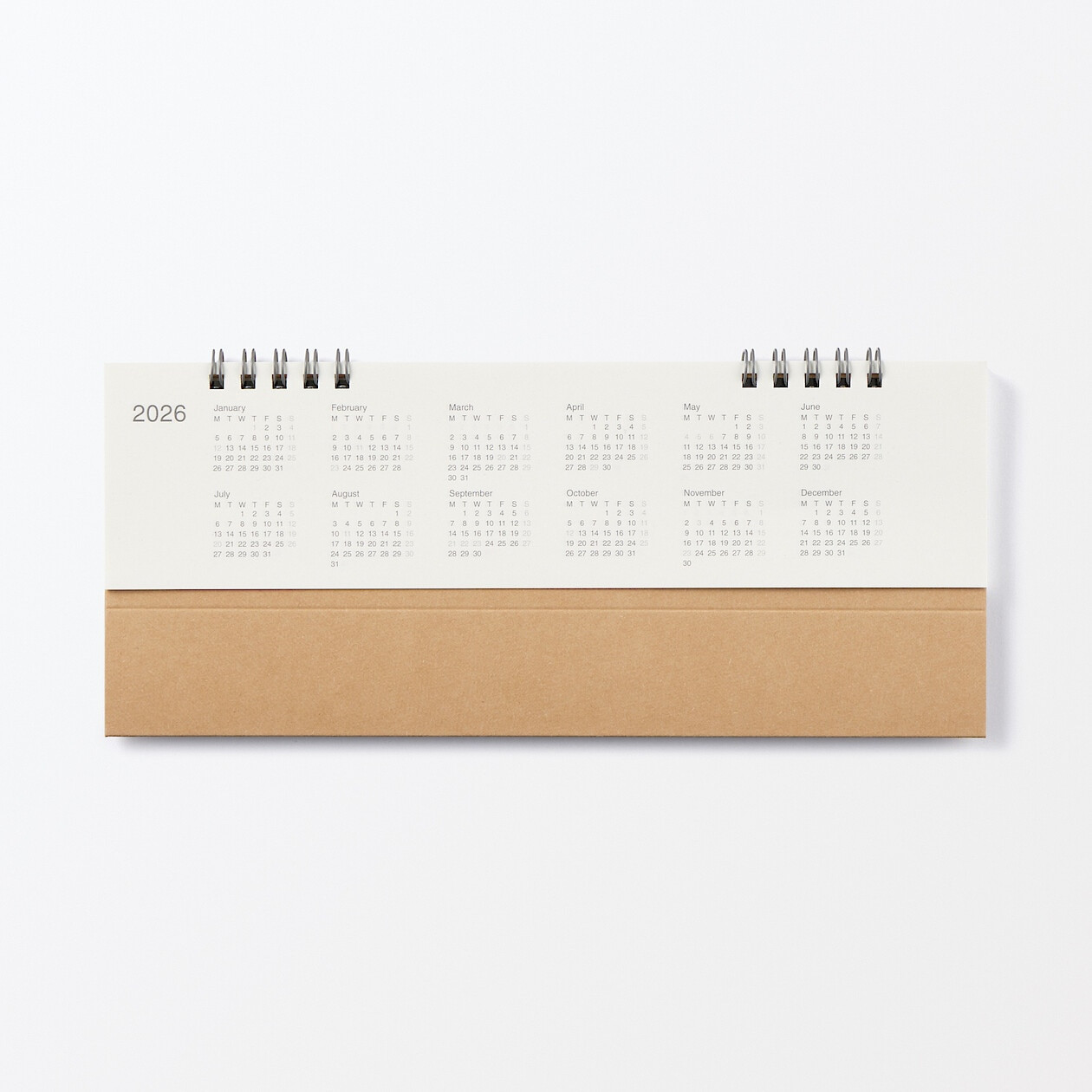 Kalendarz 2026 biurkowy wąski poziomy