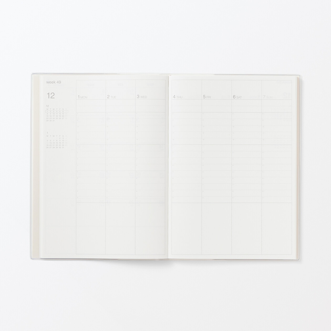 Kalendarz 2026 tygodniowy A5 układ pionowy biały