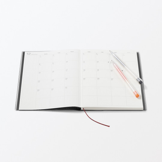 Kalendarz 2026 tygodniowy A5 układ pionowy czarny