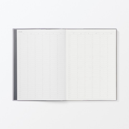 Kalendarz 2026 tygodniowy B6 układ pionowy czarny