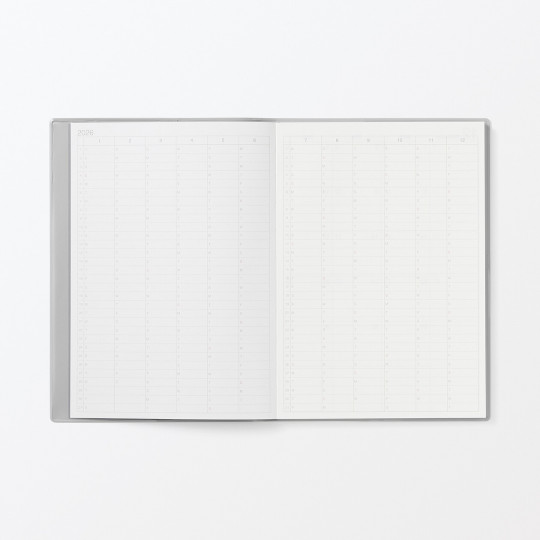 Kalendarz 2026 tygodniowy A5 winylowy szary