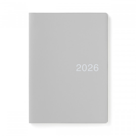 Kalendarz 2026 tygodniowy A5 winylowy szary