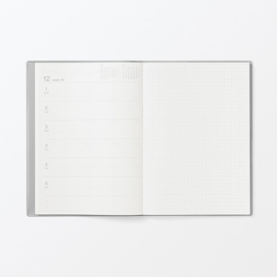 Kalendarz 2026 tygodniowy A5 winylowy szary