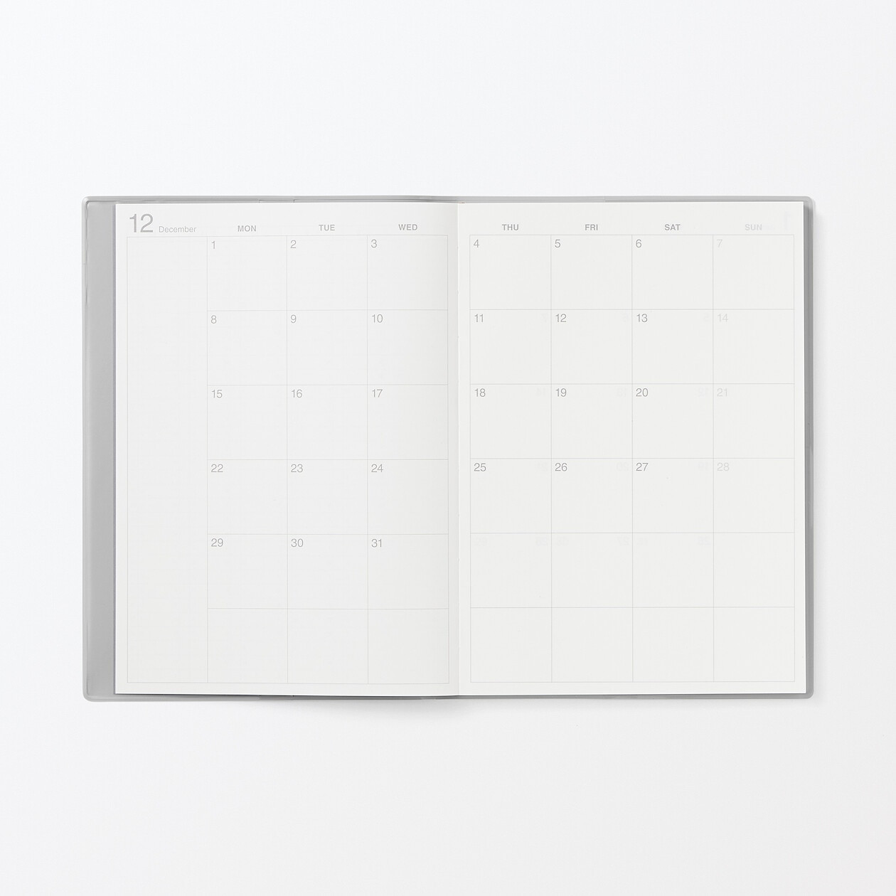 Kalendarz 2026 tygodniowy B6 winylowy szary