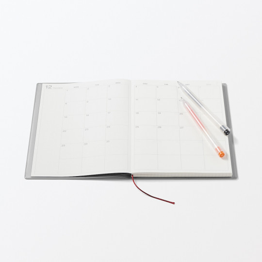 Kalendarz 2026 tygodniowy B6 winylowy szary