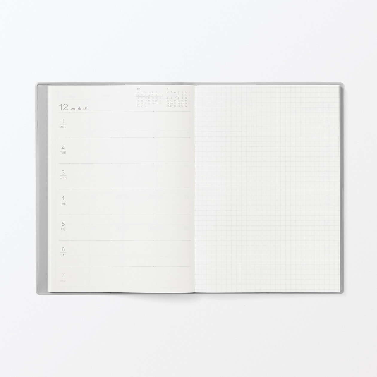 Kalendarz 2026 tygodniowy A6 winylowy szary