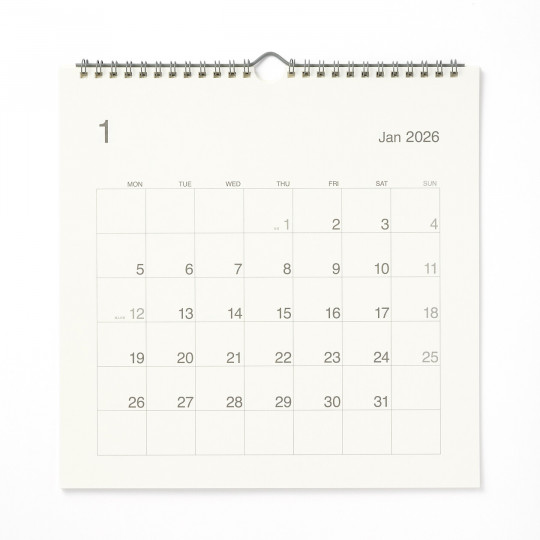 Kalendarz ścienny 2026 kwadratowy