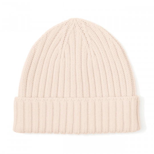Czapka beanie wełniana niegryząca kremowa