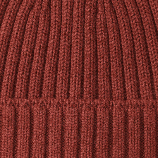 Czapka beanie wełniana niegryząca ceglasta