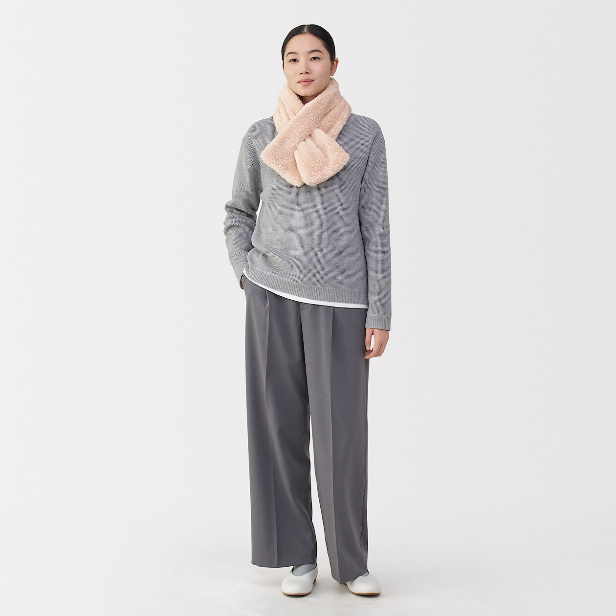 Szalik pluszowy różowy