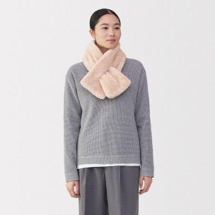 Szalik pluszowy różowy