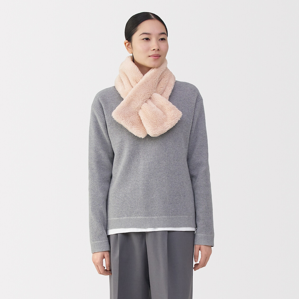 Szalik pluszowy różowy