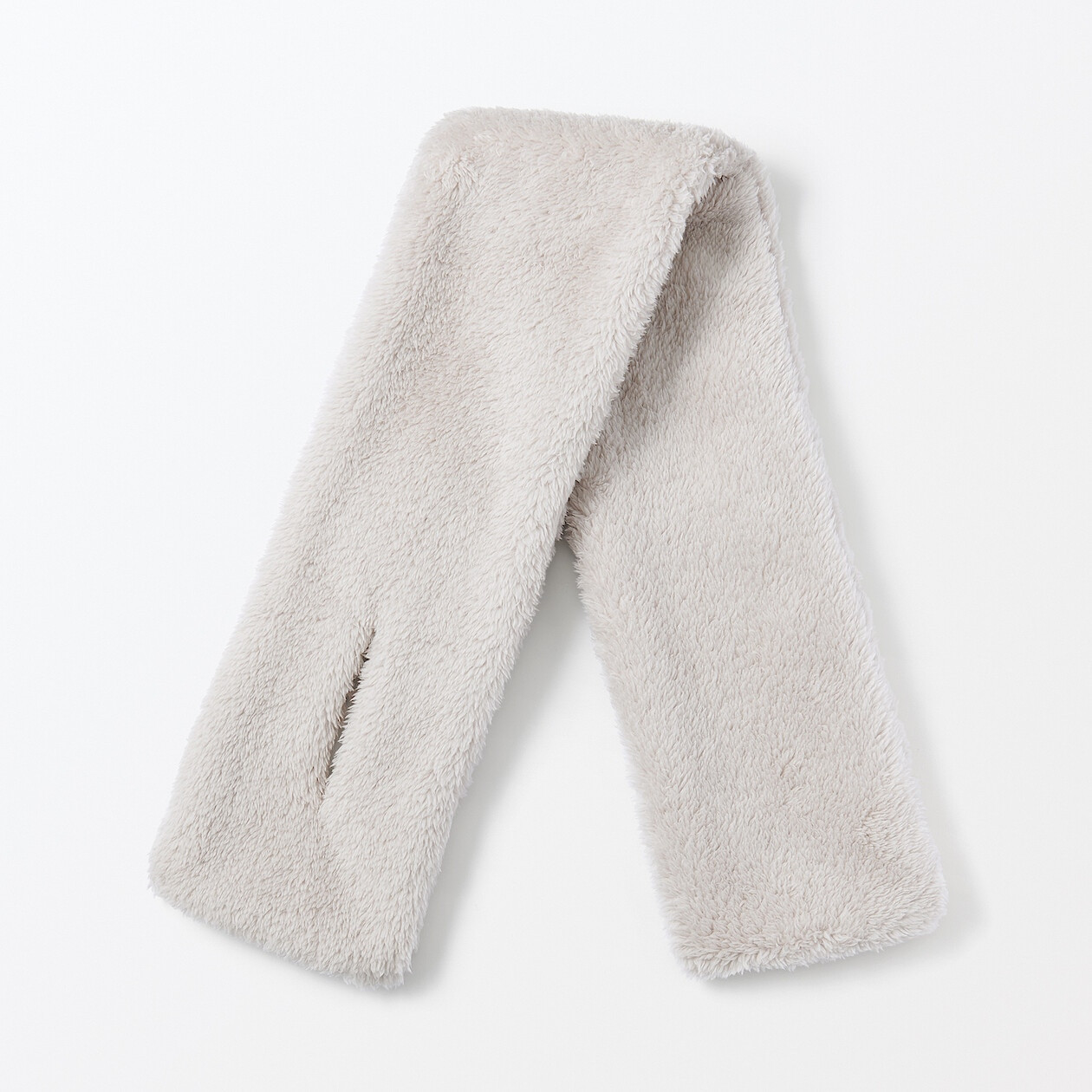 Szalik pluszowy szarobrązowy