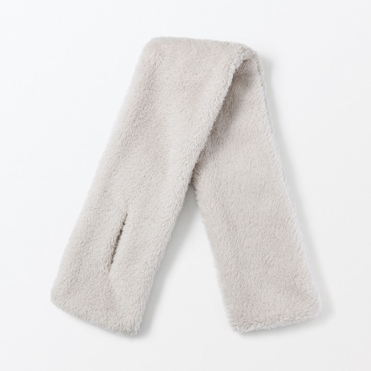 Szalik pluszowy szarobrązowy