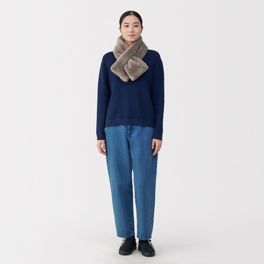 Szalik pluszowy brązowy