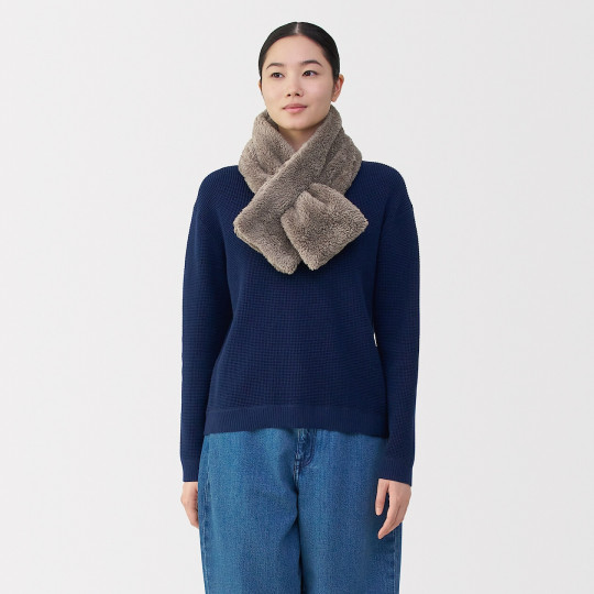 Szalik pluszowy brązowy