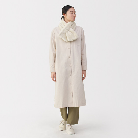 Szalik pluszowy kremowy