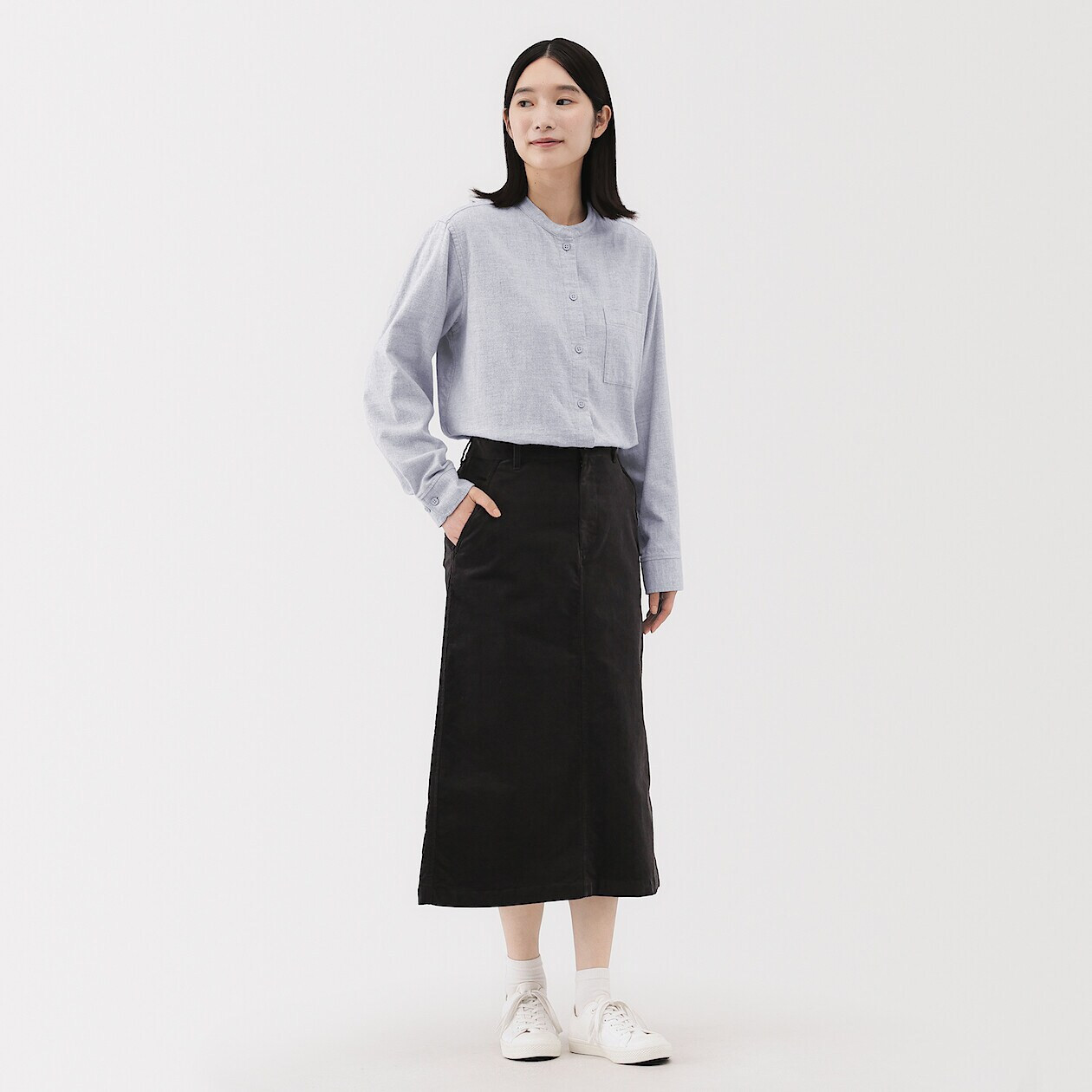 Koszula flanelowa ze stójką szara