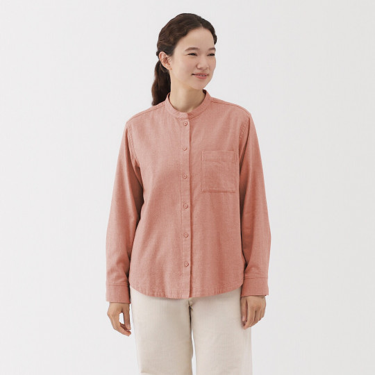 Koszula flanelowa ze stójką pomarańczowa