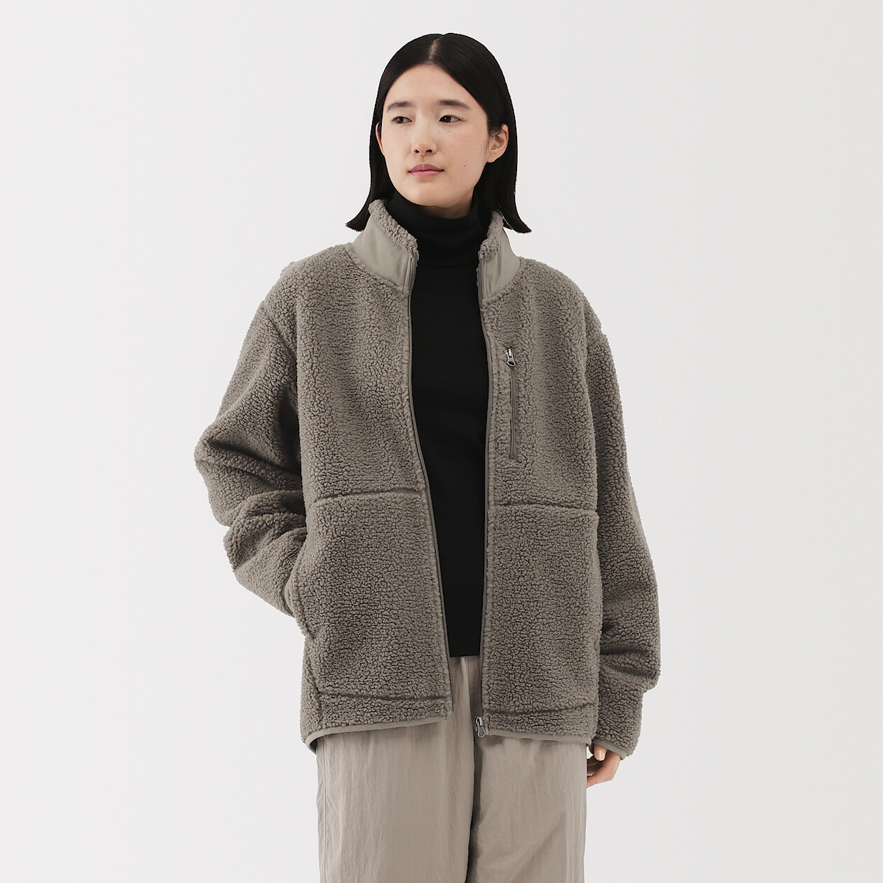 Bluza z polaru rozpinana brązowa