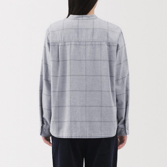 Koszula flanelowa ze stójką w kratkę szara