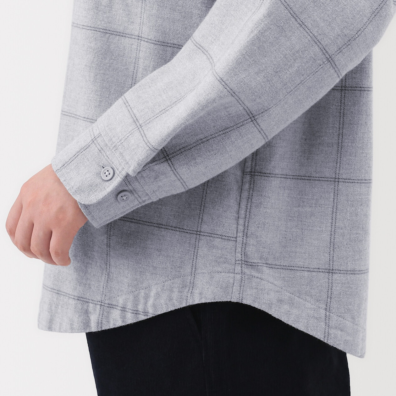 Koszula flanelowa ze stójką w kratkę szara