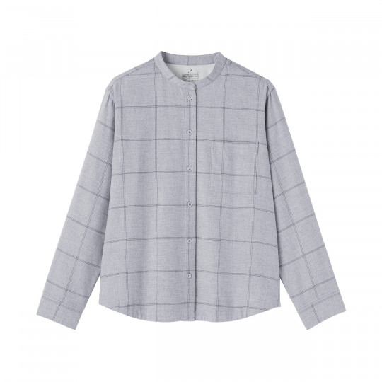 Koszula flanelowa ze stójką w kratkę szara