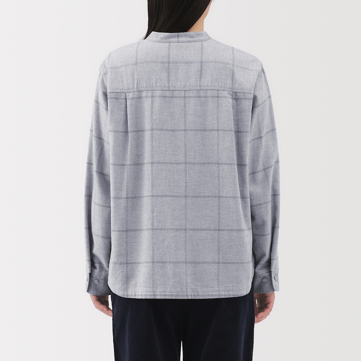 Koszula flanelowa ze stójką w kratkę beżowa