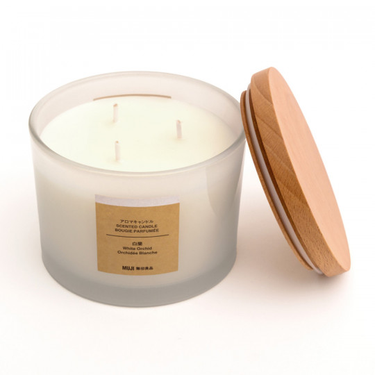 Świeca zapachowa z 3 knotami biała orchidea
