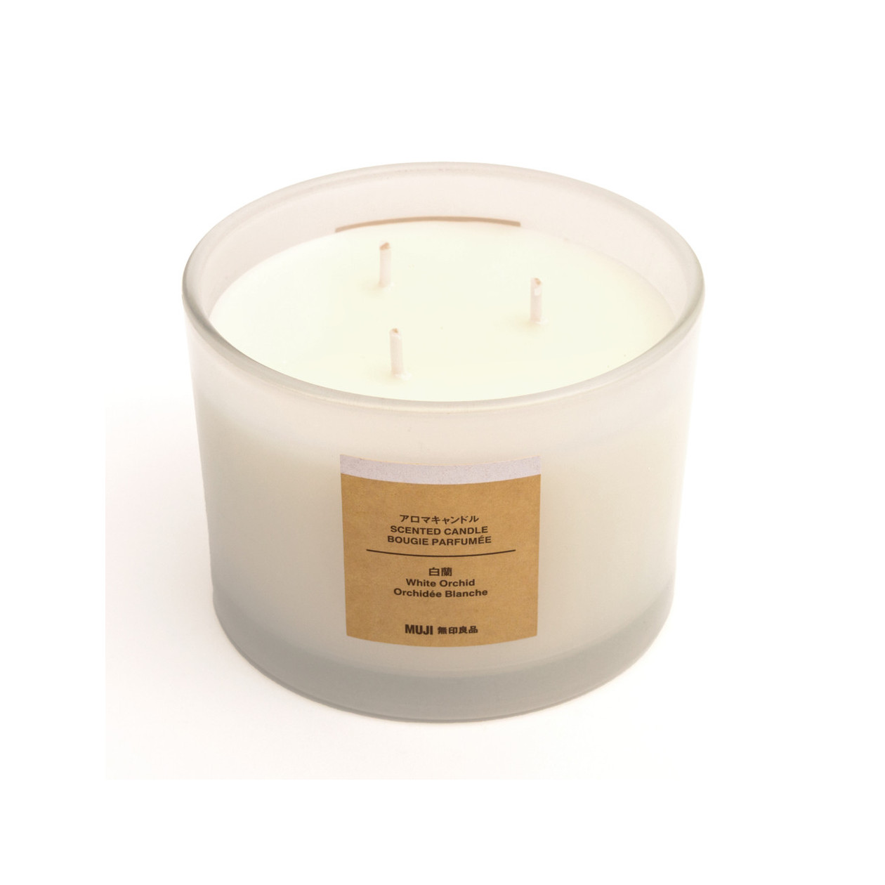 Świeca zapachowa z 3 knotami biała orchidea