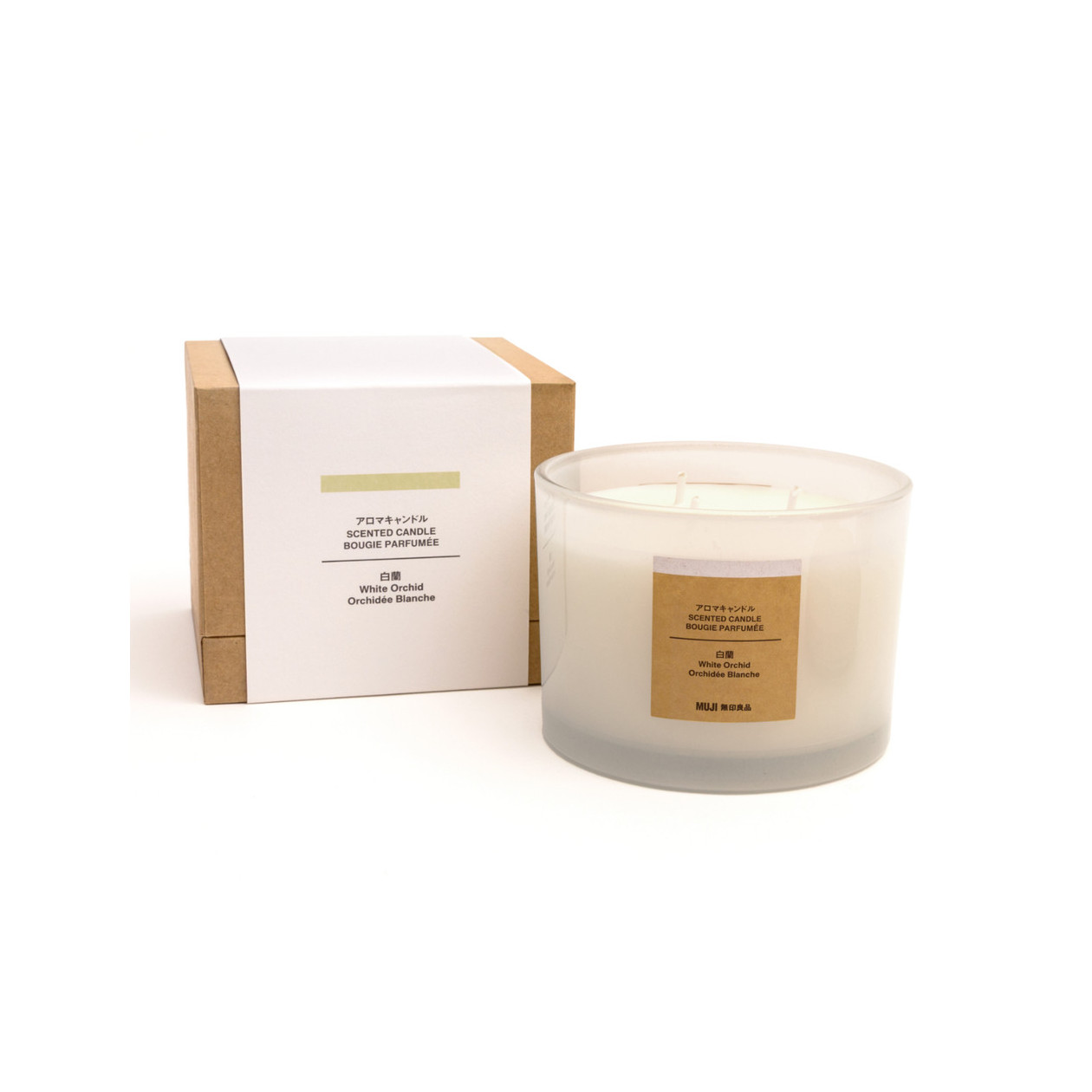 Świeca zapachowa z 3 knotami biała orchidea