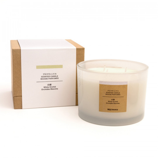 Świeca zapachowa z 3 knotami biała orchidea