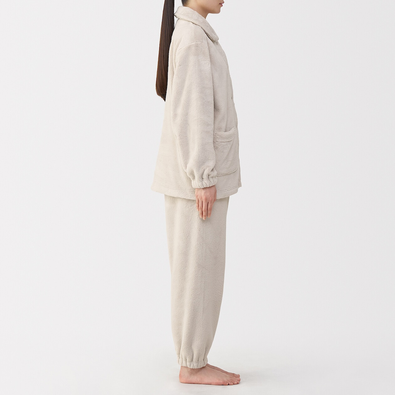 Piżama pluszowa kremowa