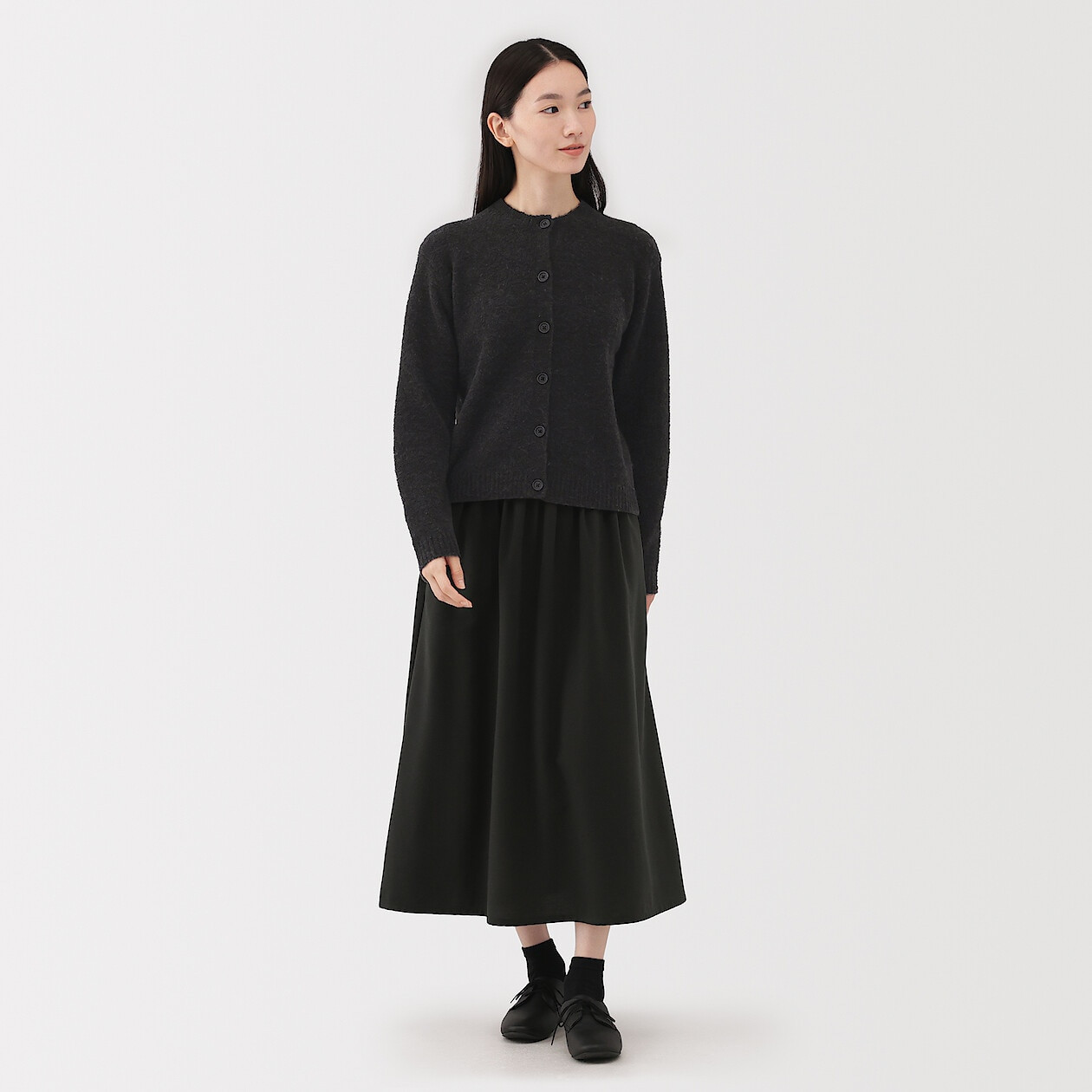 Kardigan boucle ciemnoszary