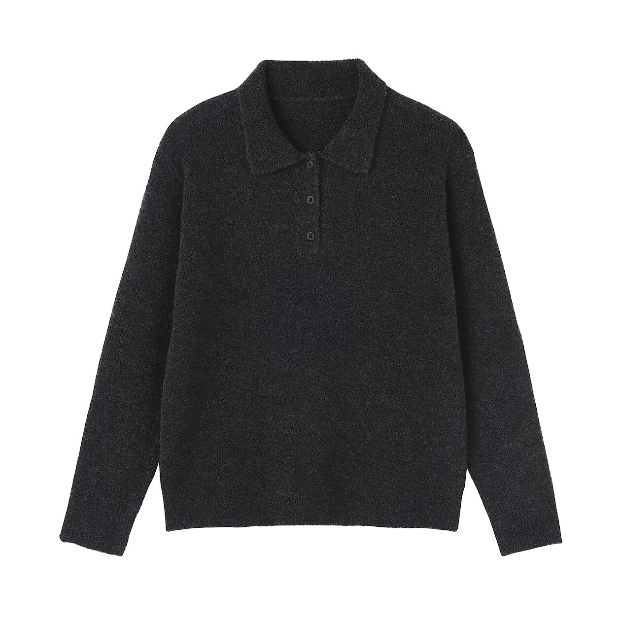 Sweter boucle polo szary