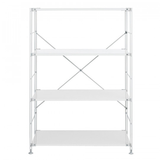 Regał stal jasny szary szeroki 4 półki 86x41x120cm