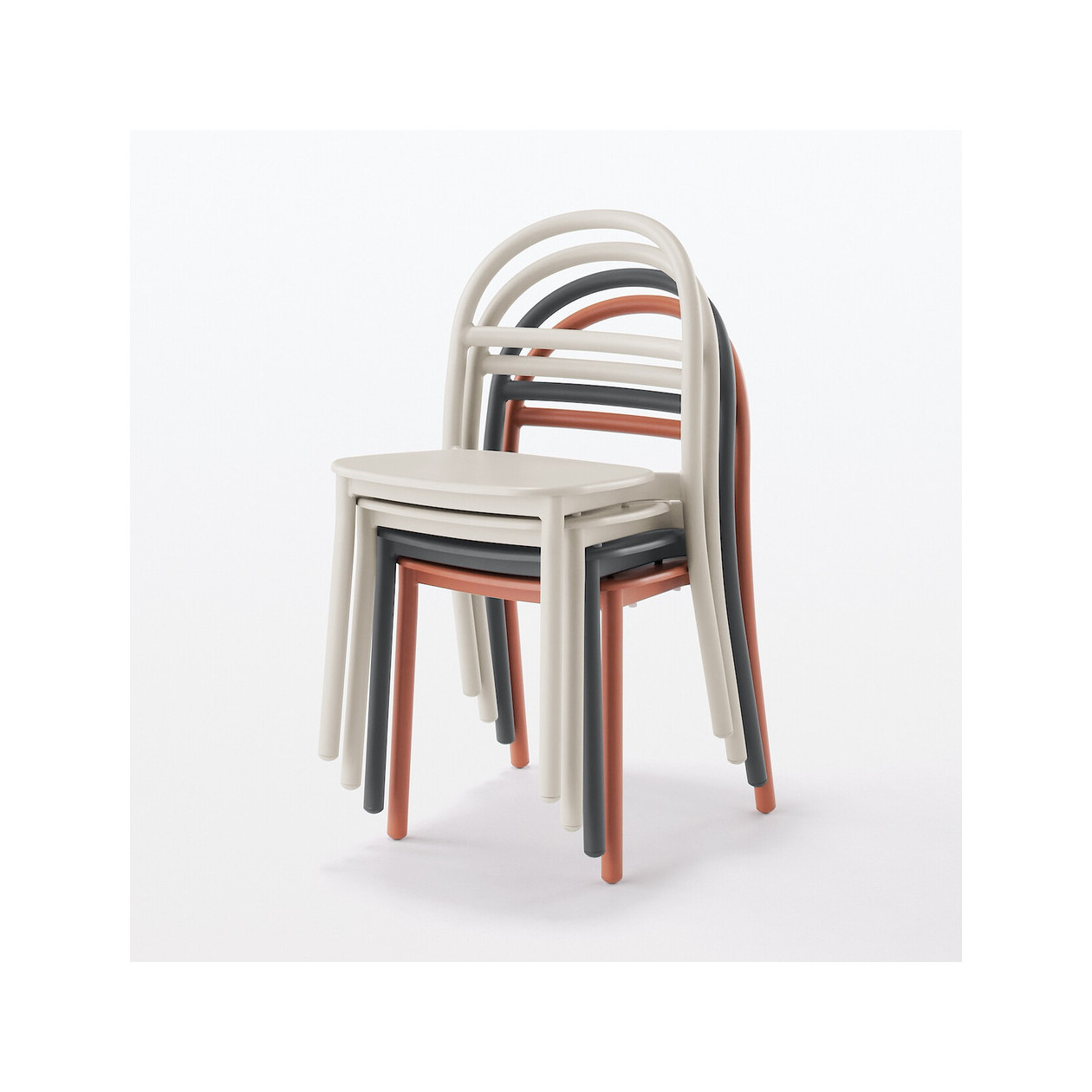 Krzesło aluminium burgund 52x47,5x77cm - zestaw 4 szt.