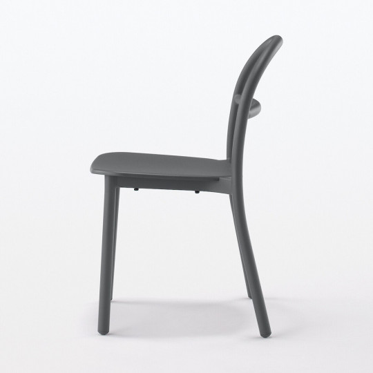 Krzesło aluminium ciemny szary 52x47,5x77cm - zestaw 4 szt.