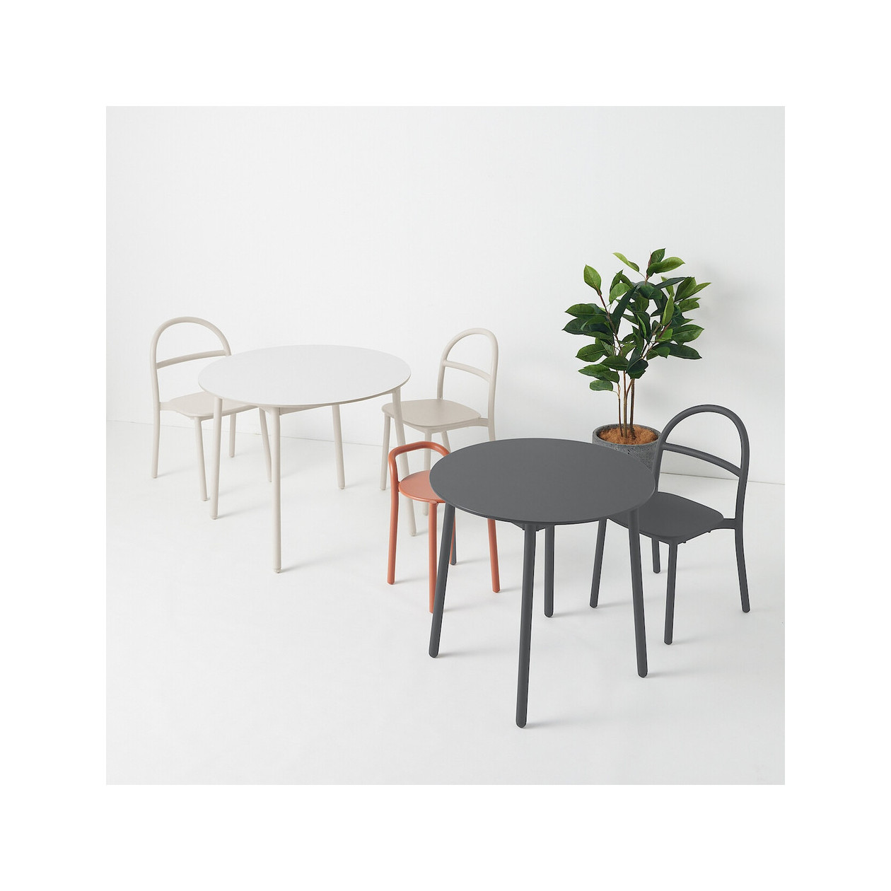 Krzesło aluminium ciemny szary 52x47,5x77cm - zestaw 4 szt.