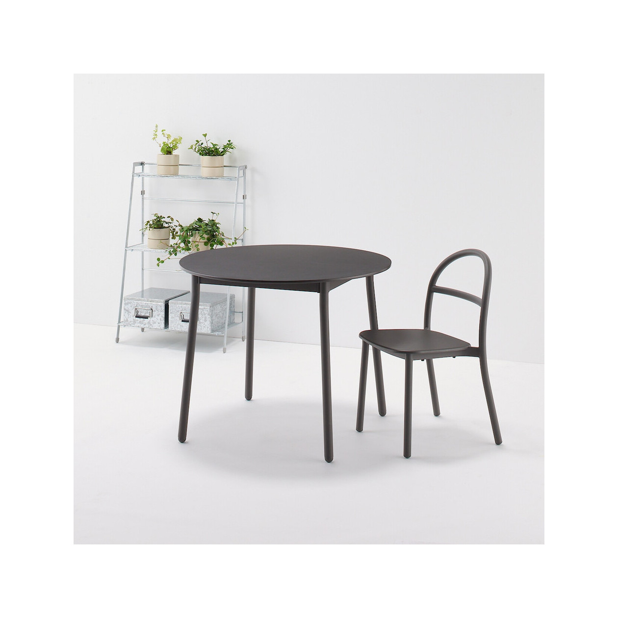 Krzesło aluminium ciemny szary 52x47,5x77cm - zestaw 4 szt.