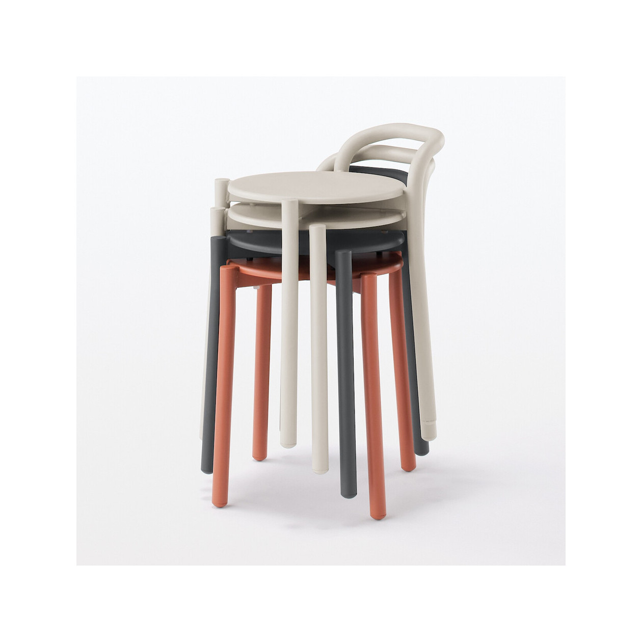 Stołek aluminium ciemny szary 41,5x34x54,3cm - zestaw 4 szt.