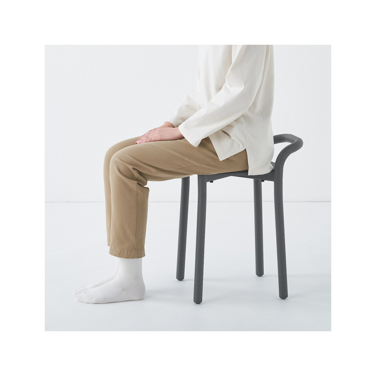 Stołek aluminium ciemny szary 41,5x34x54,3cm - zestaw 4 szt.