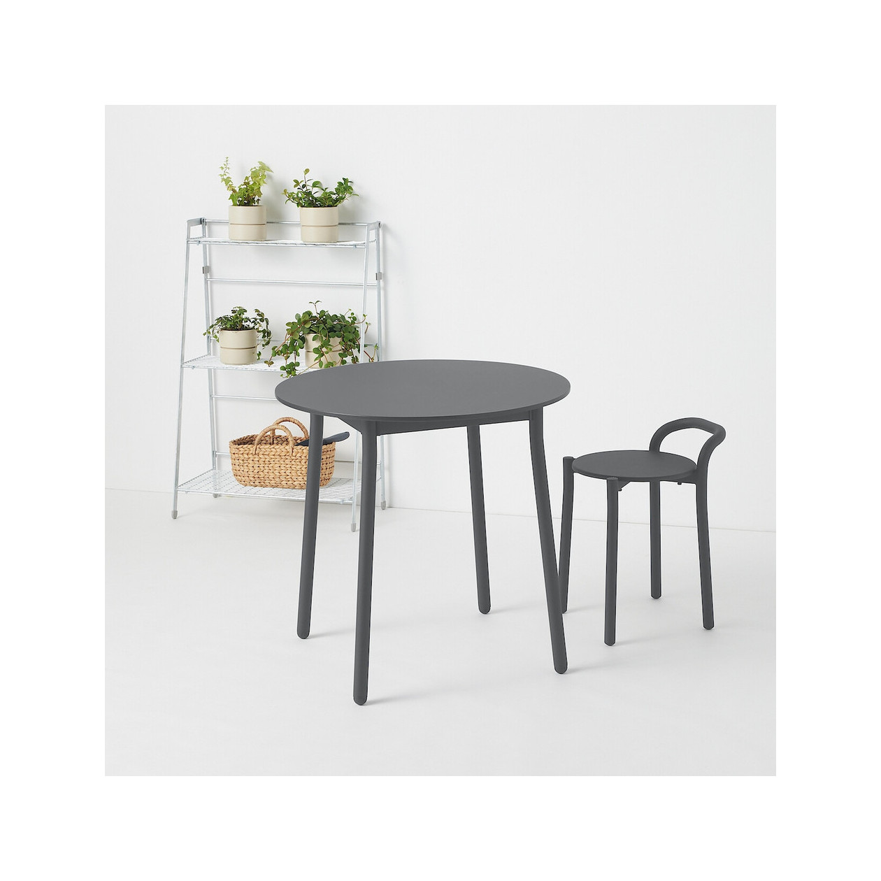 Stołek aluminium ciemny szary 41,5x34x54,3cm - zestaw 4 szt.