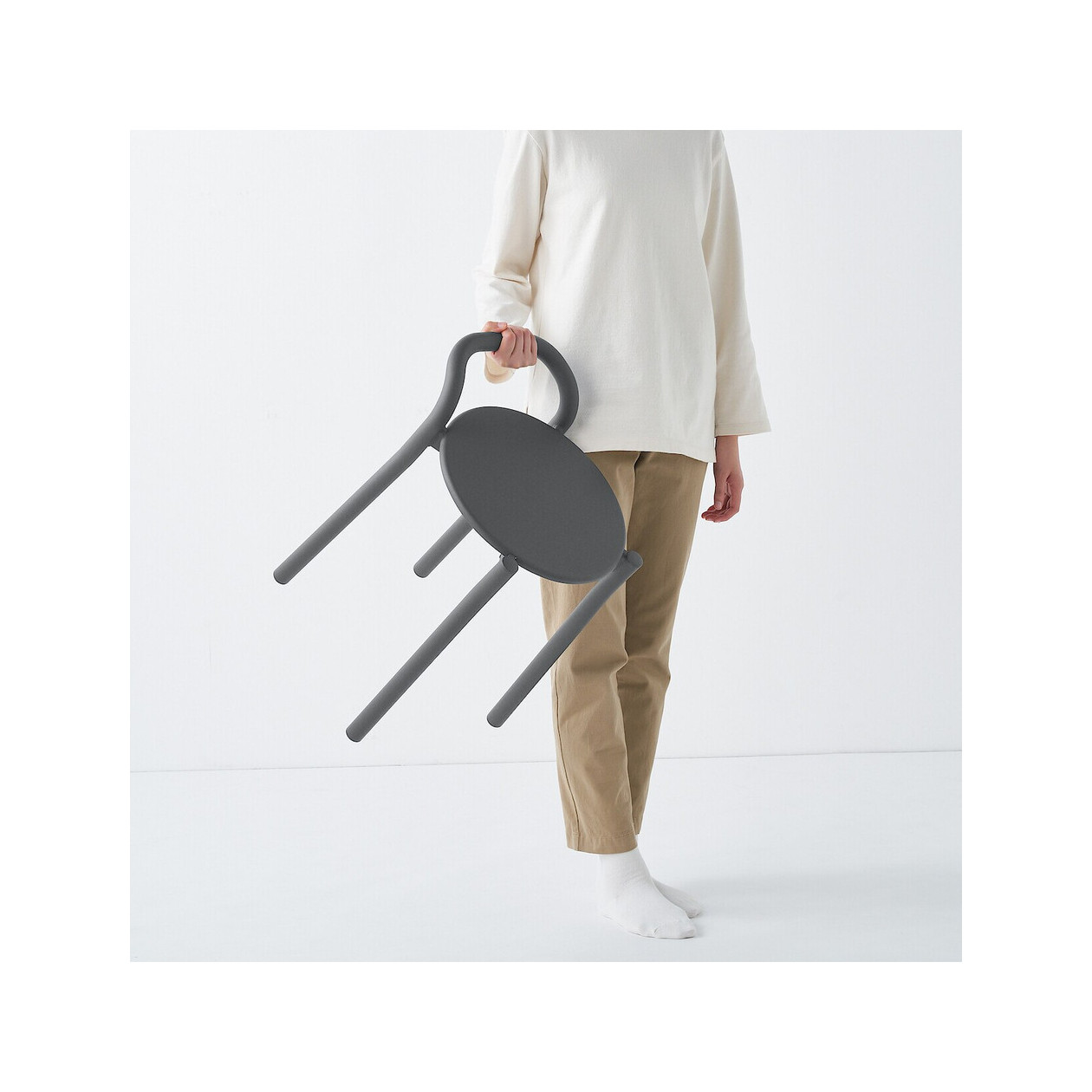 Stołek aluminium ciemny szary 41,5x34x54,3cm - zestaw 4 szt.